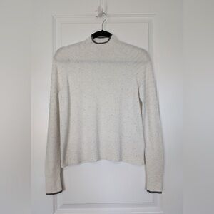 Smartwool Women’s Edgewood Mock Neck Lightweight Sweater Gray Donegal Sz XS